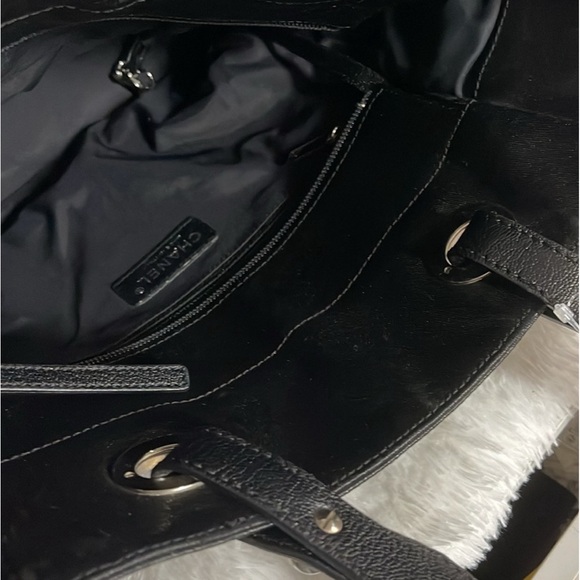 Chanel Paris Biarritz Tote PM Black Coated Canvas Leather Women's Tote B… - Picture 9 of 13